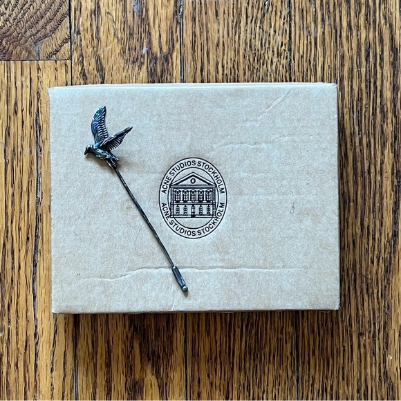Acne Jona Brass Bird Tie Pin - Picture 2 of 5